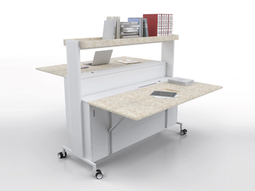 SCRIVANIA MOBILE - Rectangular wooden writing desk with bookcase by ESTEL GROUP - view 2